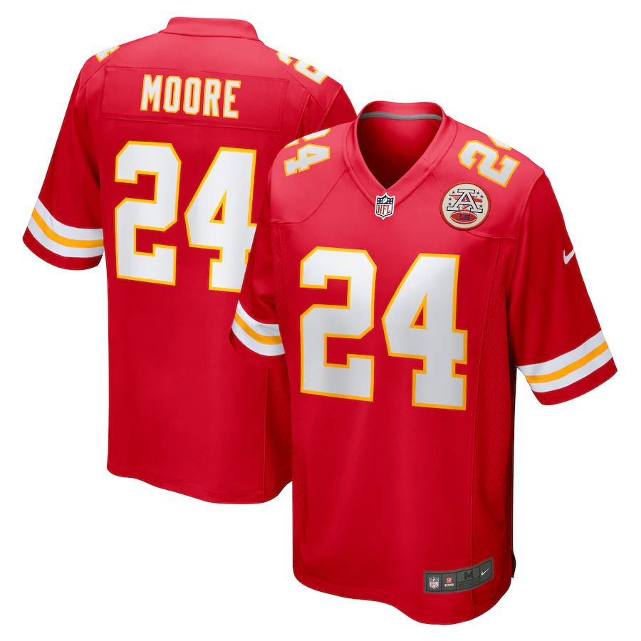 Men Kansas City Chiefs 24 Skyy Moore Nike Red Game Player NFL Jersey
